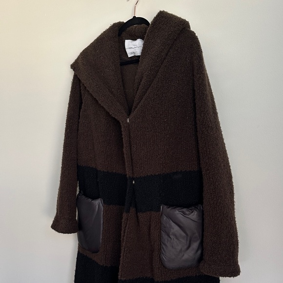 Violanti Jackets & Blazers - Violanti Italian Brown and Black Hooded Coat with Fringe. Stunning, heavy, soft